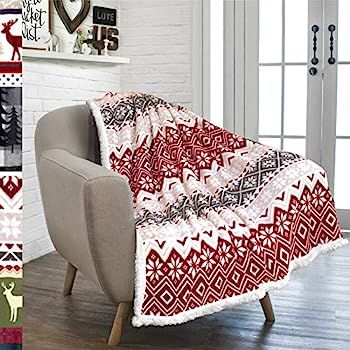 PAVILIA Premium Christmas Sherpa Throw Blanket | Christmas Decoration, Fleece, Plush, Warm, Cozy ... | Amazon (US)