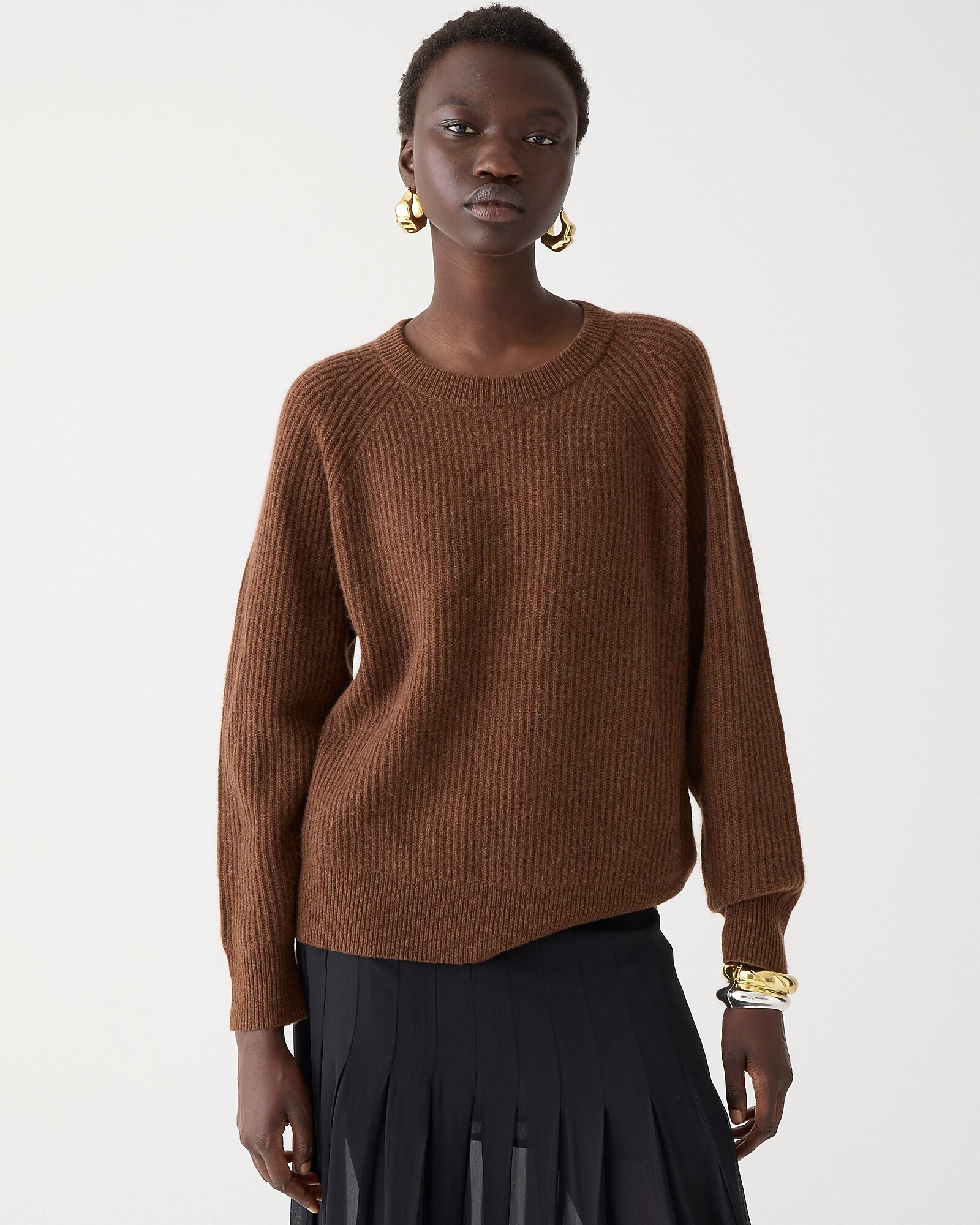 Ribbed cashmere oversized crewneck sweater | J. Crew US