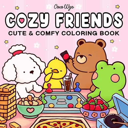 Cozy Friends: Coloring Book for Adults and Teens Featuring Super Cute Animal Characters with Easy... | Amazon (US)