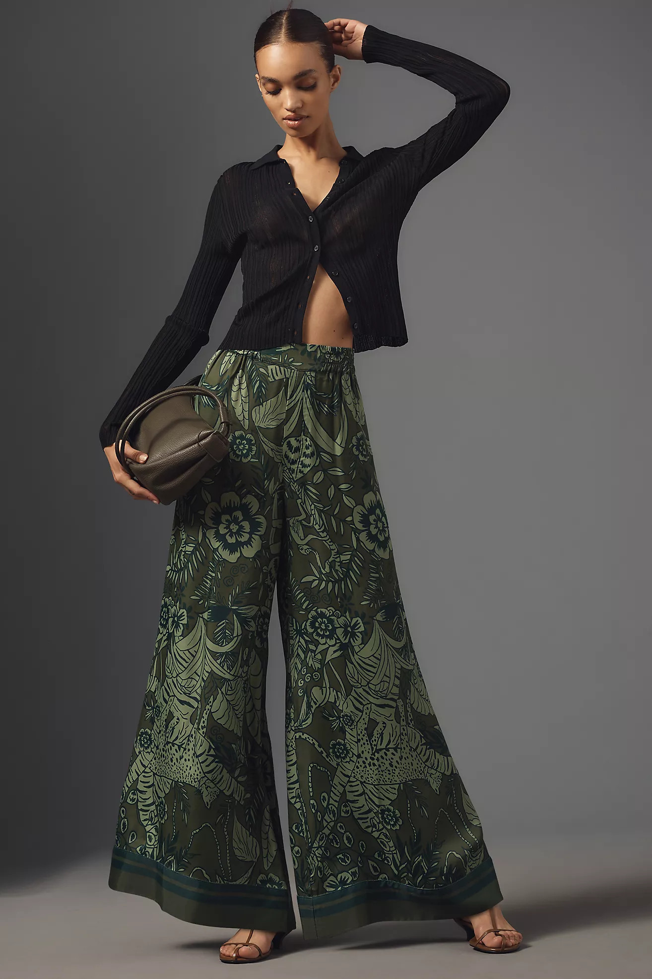 Farm Rio x Anthropologie Satin Printed Pants | Anthropologie (US)