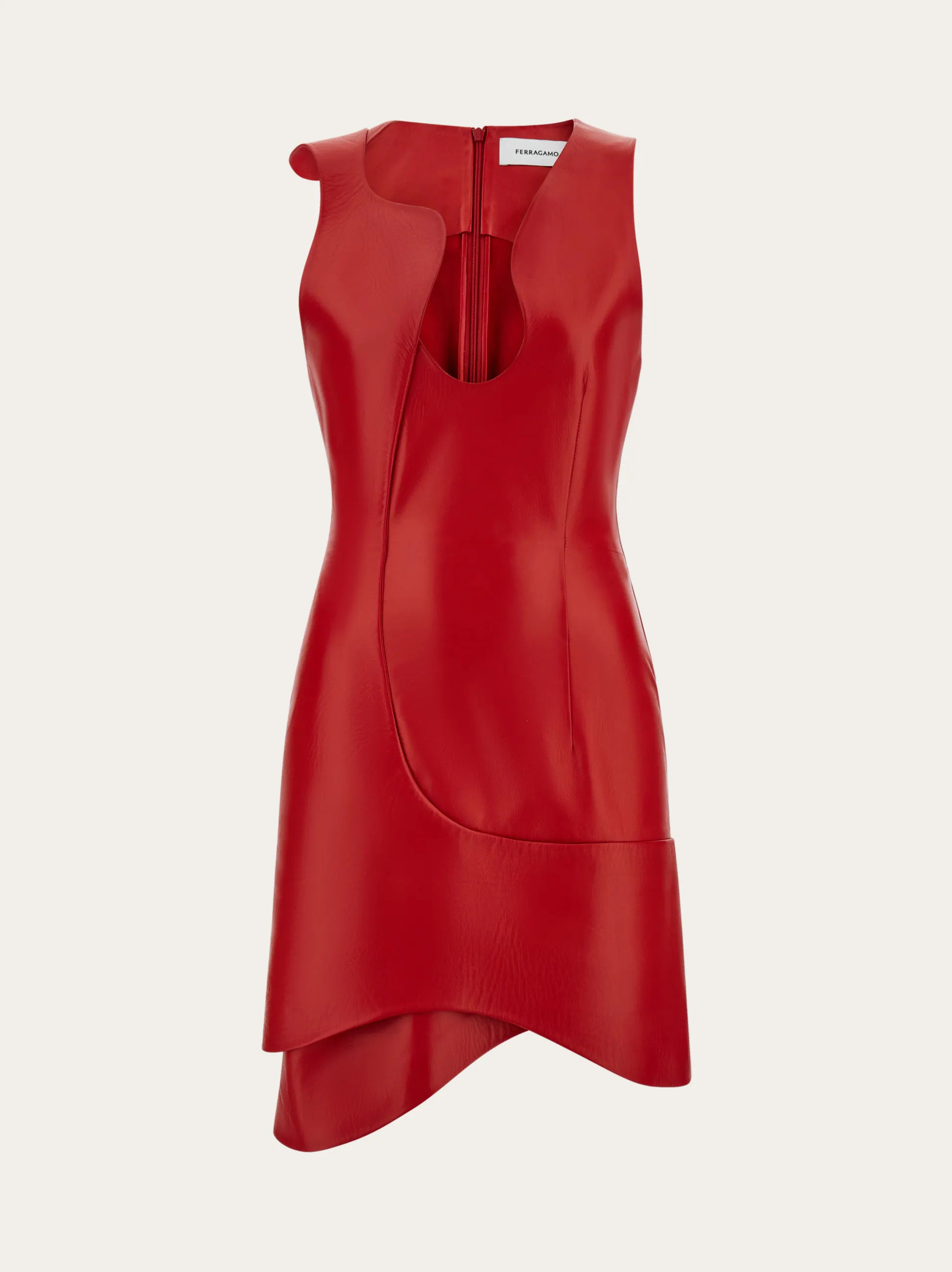 Ferragamo Women Leather mini dress Red | Ferragamo