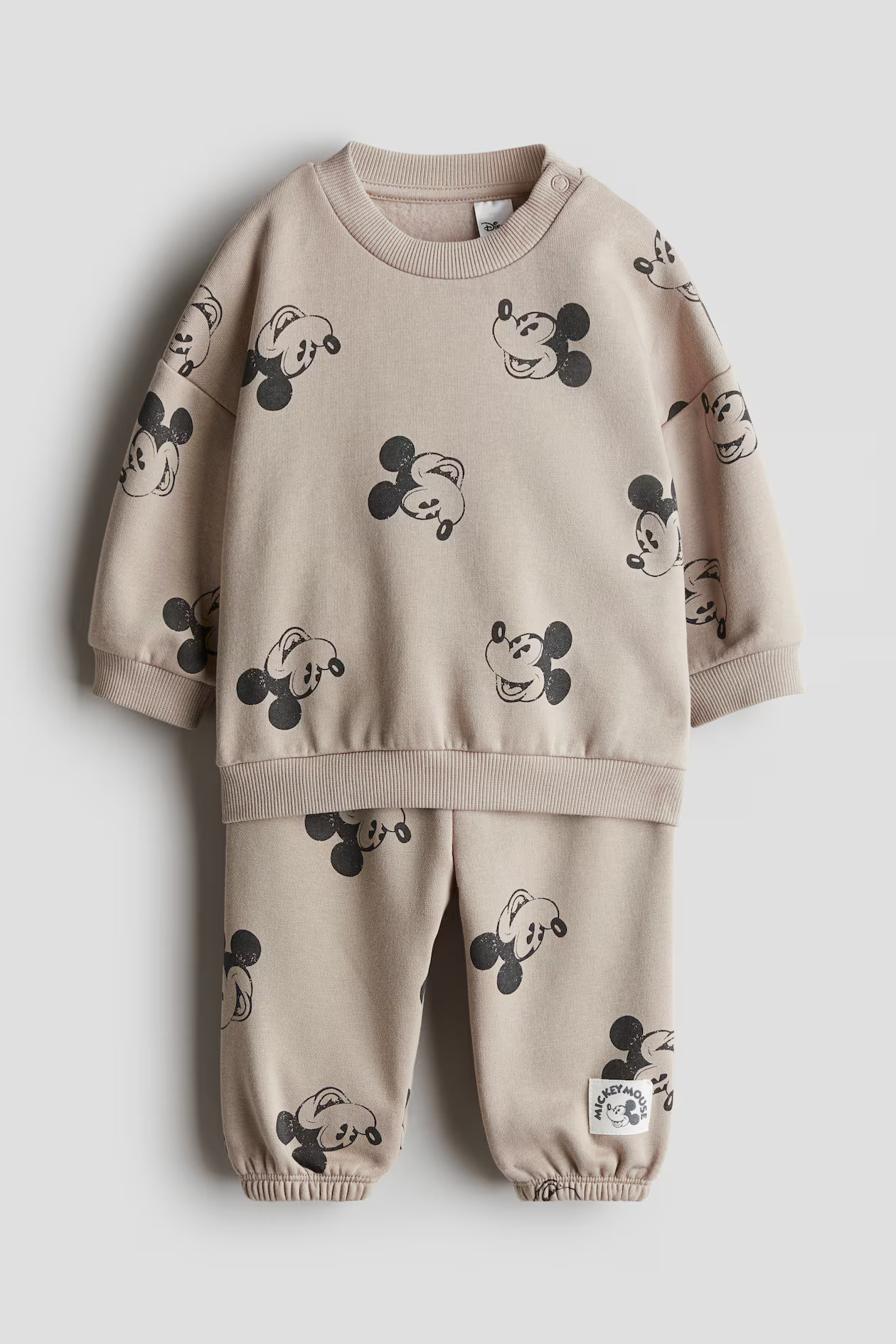 2-piece Sweatsuit - Taupe/Mickey Mouse - Kids | H&M US | H&M (US + CA)