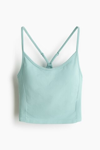 H & M - Seamless Sports Top with DryMove - Turquoise | H&M (US + CA)