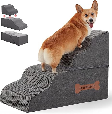 Dog Stairs 4 Steps for Small Dogs and Cats to Get on High Beds, Couch or Car, Pets Can Climb, Sit... | Amazon (US)