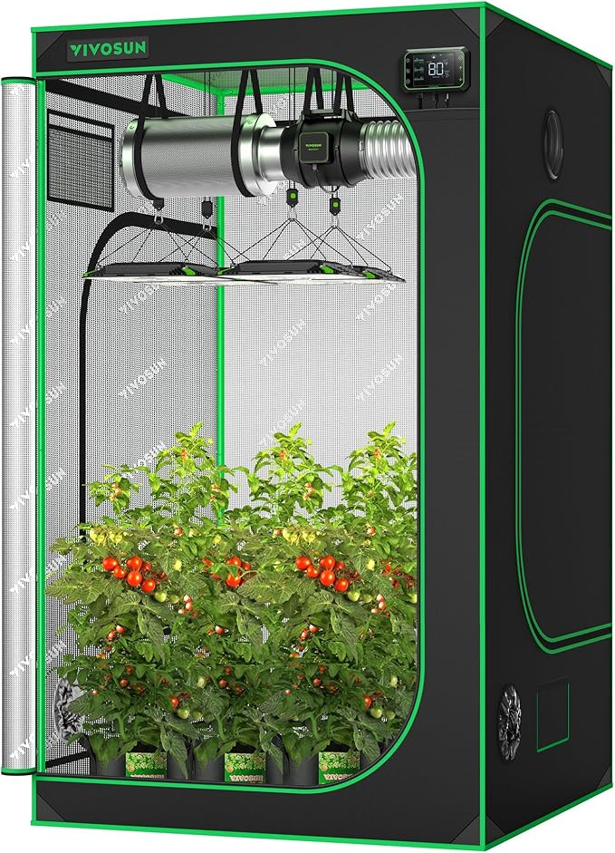 VIVOSUN S448 4x4 Grow Tent, 48"x48"x80" High Reflective Mylar with Observation Window and Floor T... | Amazon (US)