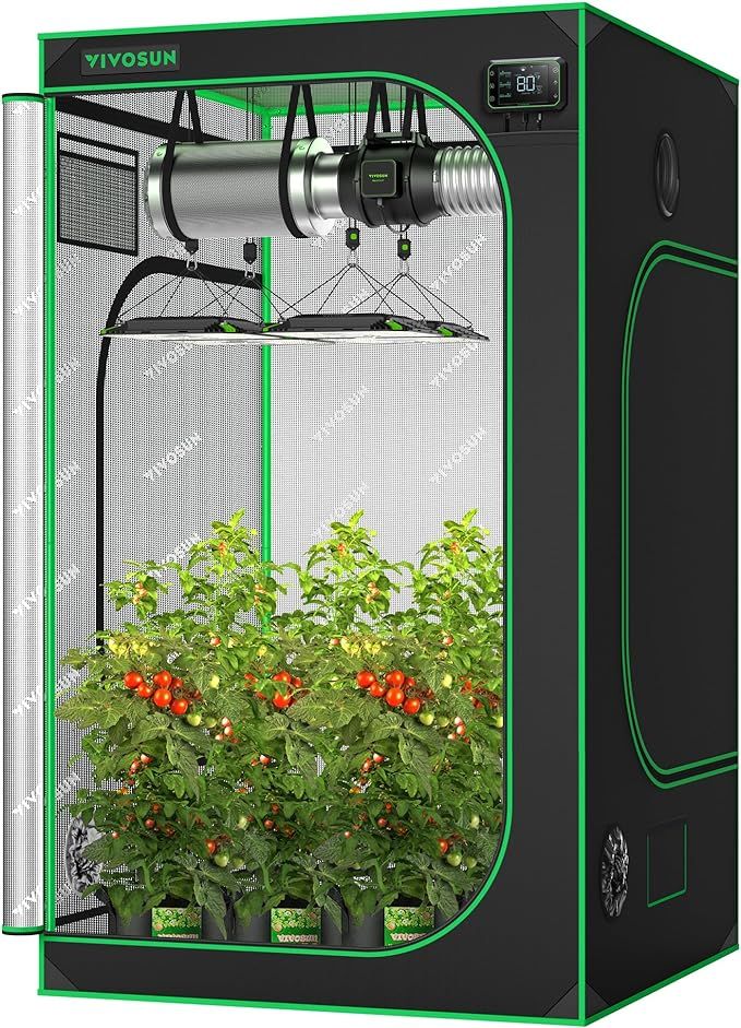 VIVOSUN S448 4x4 Grow Tent, 48"x48"x80" High Reflective Mylar with Observation Window and Floor T... | Amazon (US)