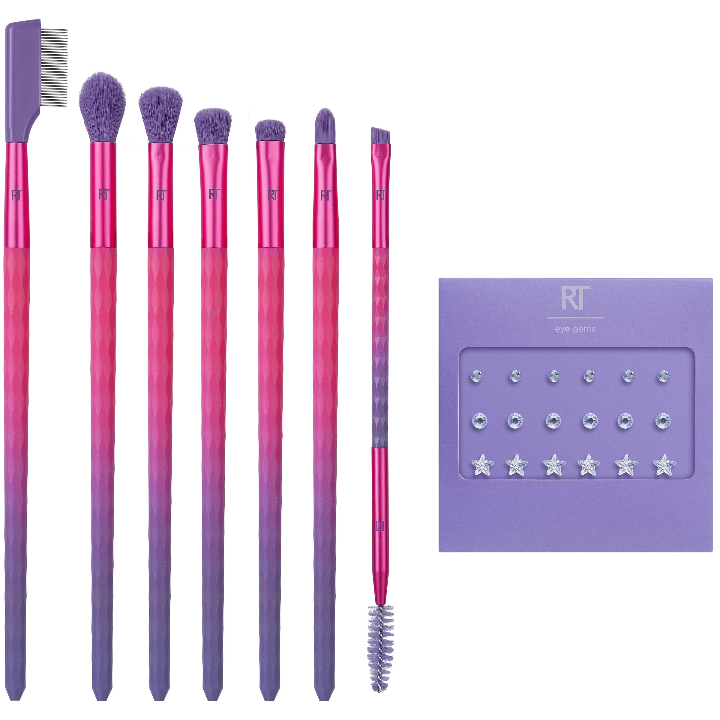 Real Techniques Galactic Glo Bright Eye Makeup Brush Kit, 8 Piece Set | Walmart (US)