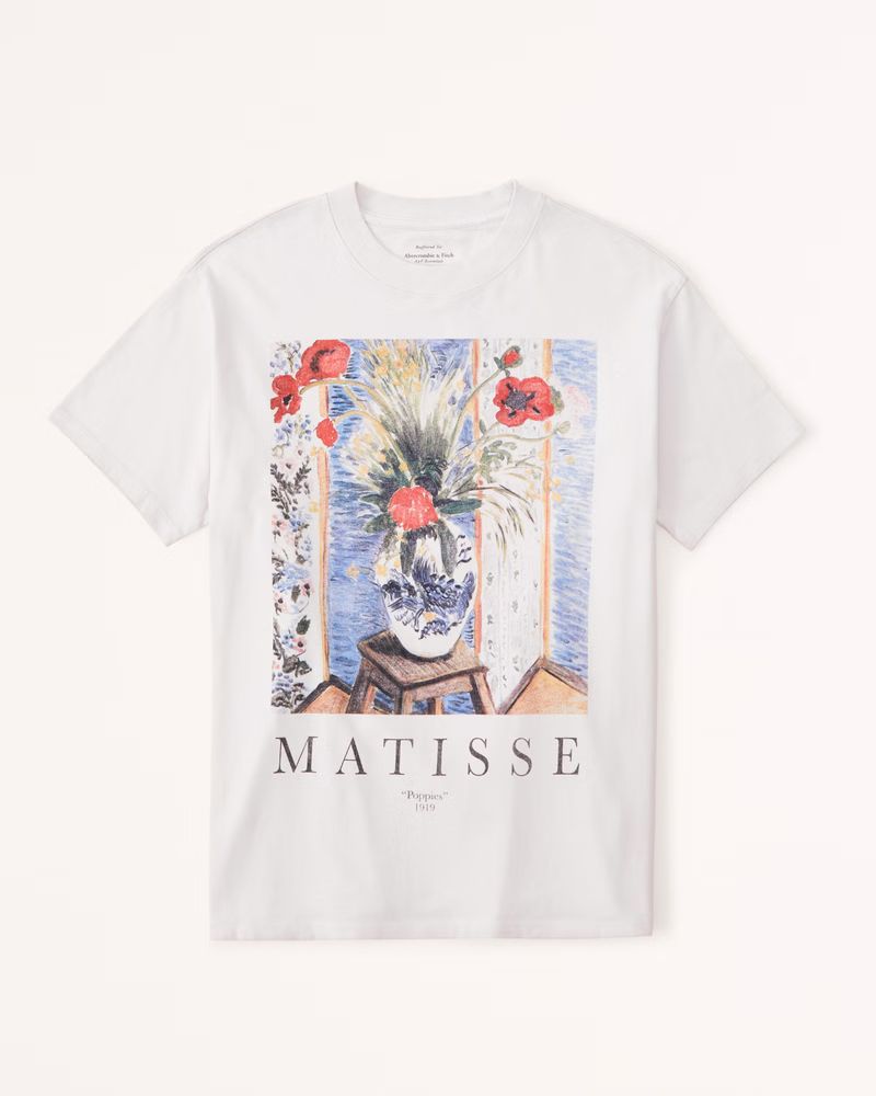 Abercrombie & Fitch Women's Oversized Boyfriend Matisse Graphic Tee in Cream - Size S | Abercrombie & Fitch (US)