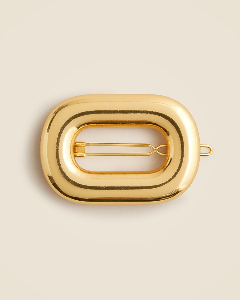 Dimensional oval metallic hair clip | J. Crew US