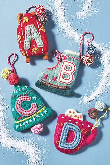 Snow Day Monogram Ornament | Anthropologie (US)