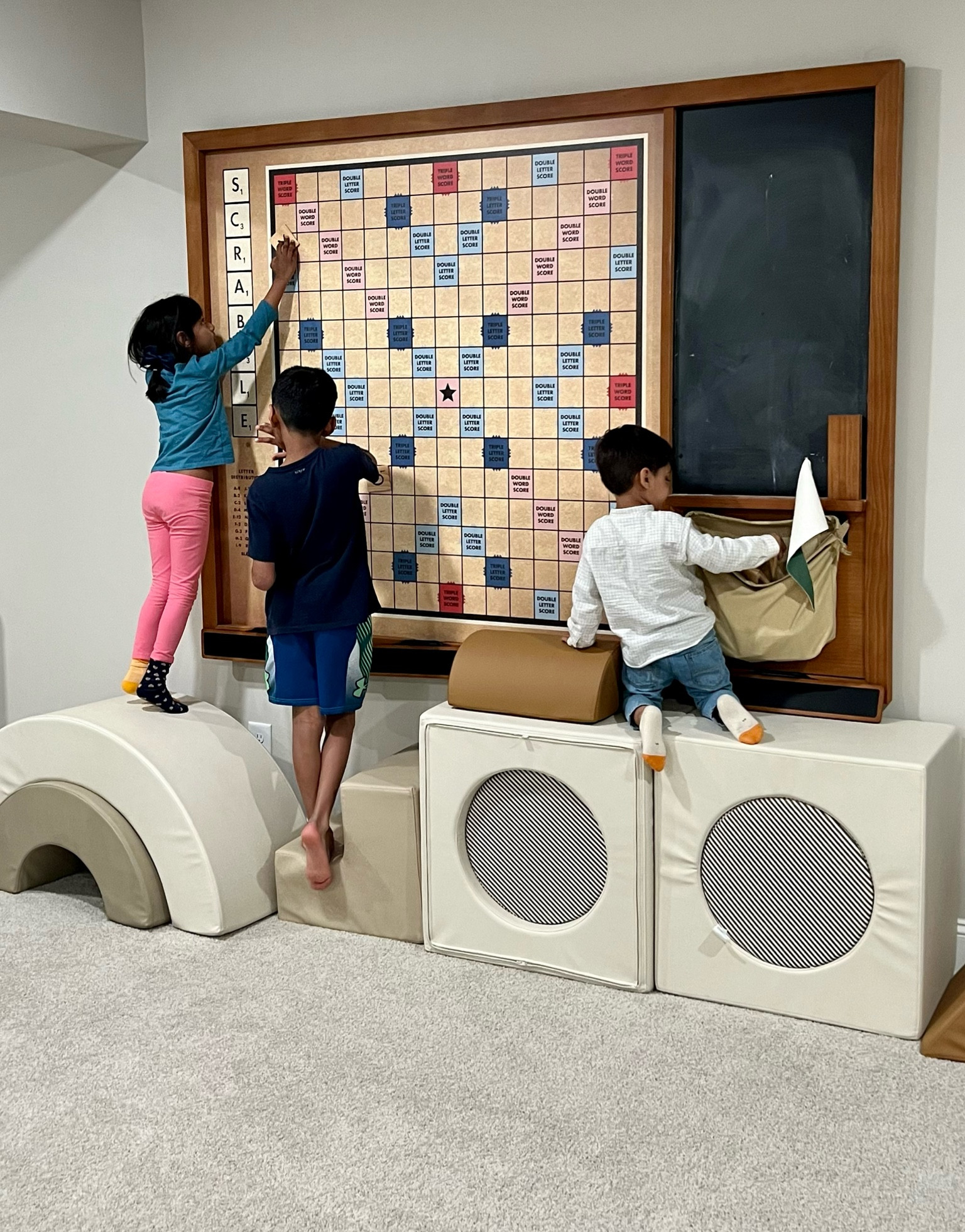 Giant Scrabble Board
This exact one is not available anymore, but found a similar option - available in 2 colors  

#LTKFind #LTKhome #LTKfamily