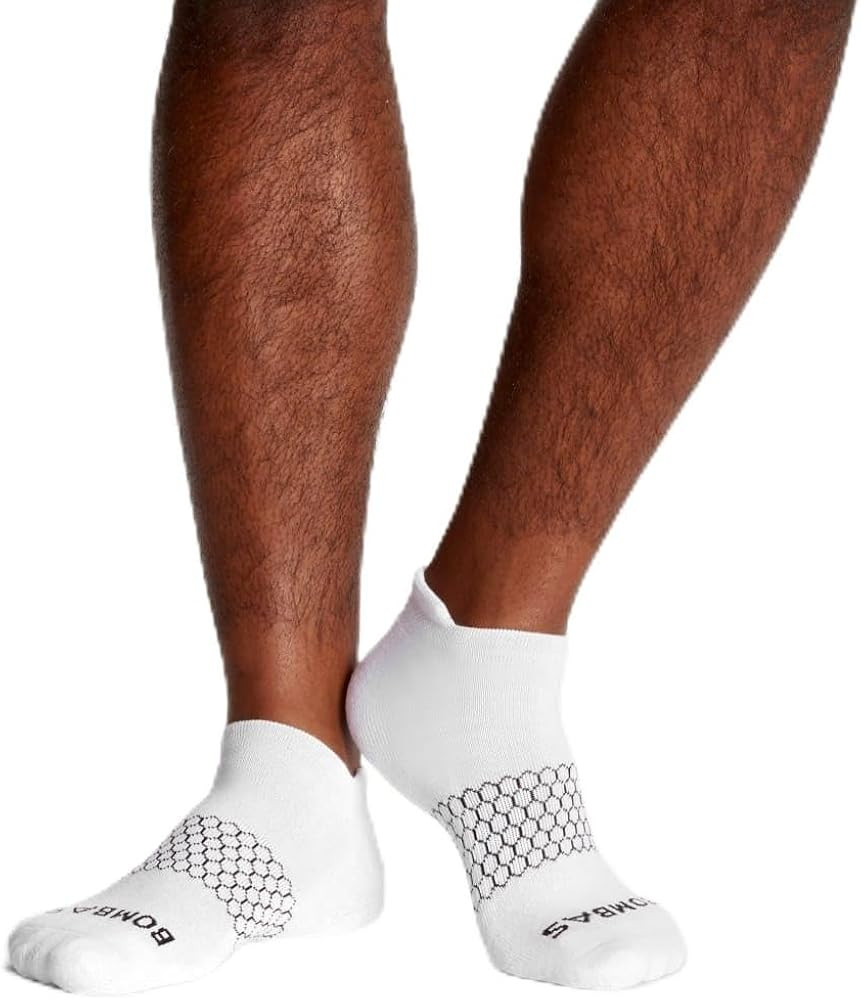 BOMBAS Men's Originals Ankle Socks White Large (4 Pair) | Amazon (US)