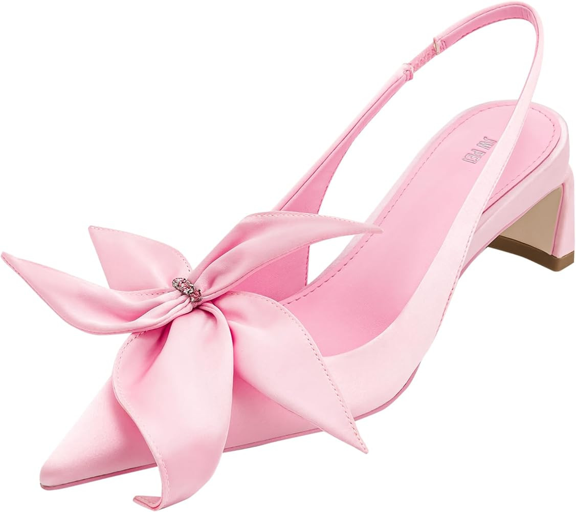 JW PEI Women's Queena Floral Appliques Slingback Pumps | Amazon (US)