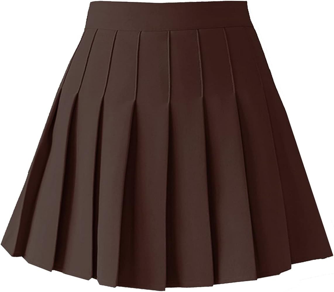 TONCHENGSD Women's High Waist Pleated Mini Skirt Skater Tennis Skirt | Amazon (US)