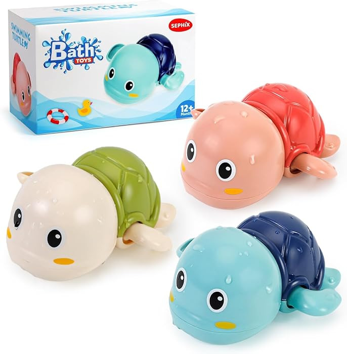 SEPHIX Bath Toys for Toddlers 1-3, Cute Swimming Turtle Bath Toys for 1 2 Year Old Boy Girl Gifts... | Amazon (US)