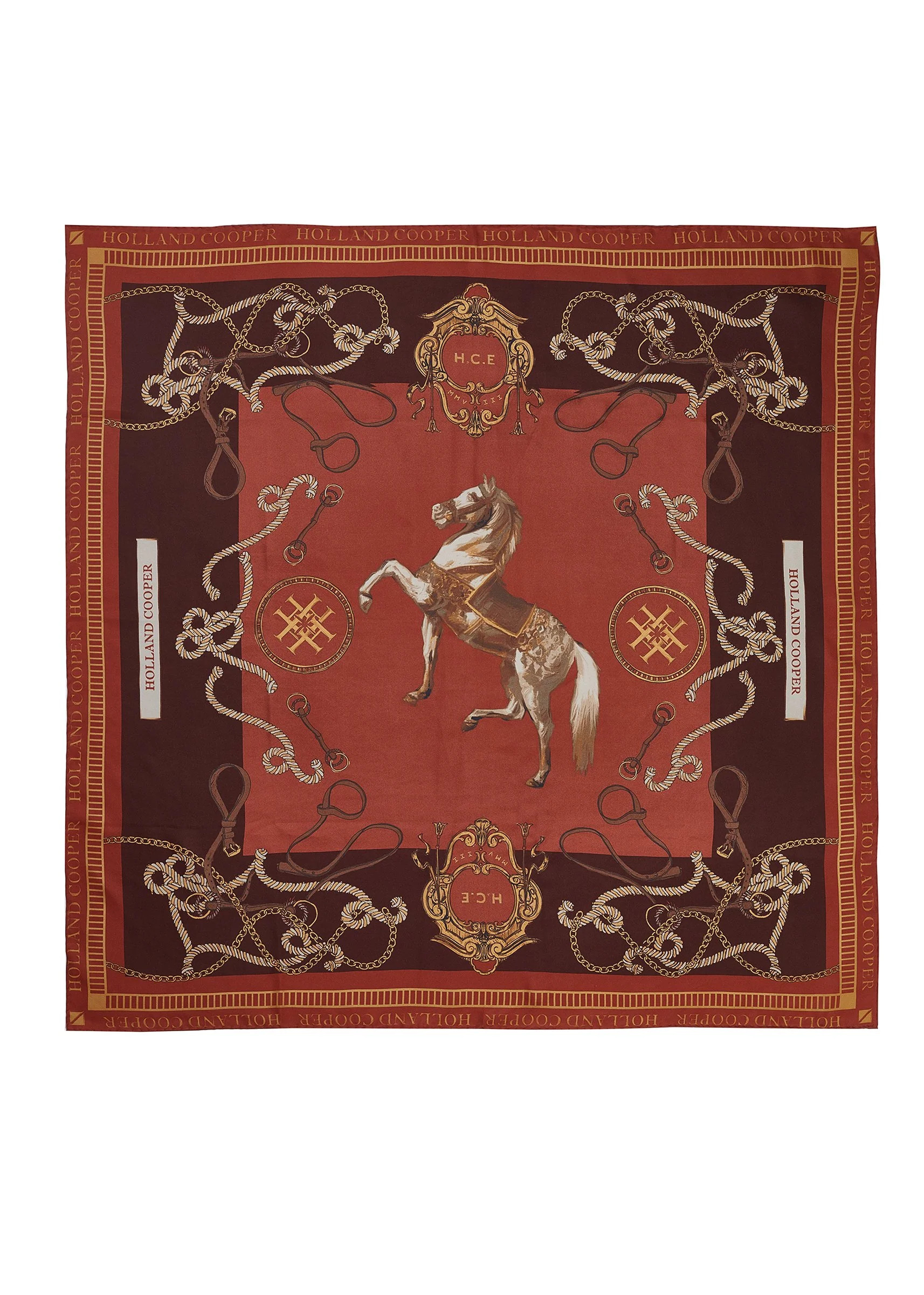 Regal Horse Silk Scarf (Caramel) | Holland Cooper