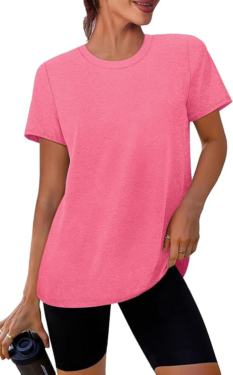 NIASHOT Workout Tops for Women Short Sleeve Summer Tops 2026 Athletic Shirts Pilates Exercise Clo... | Amazon (US)