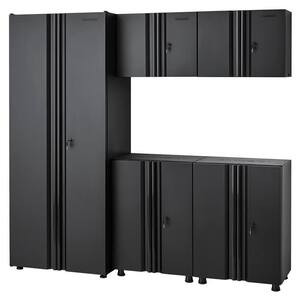 Husky 3-Piece Regular Duty Welded Steel Garage Storage System in Black (54 in. W x 75 in. H x 19 ... | The Home Depot