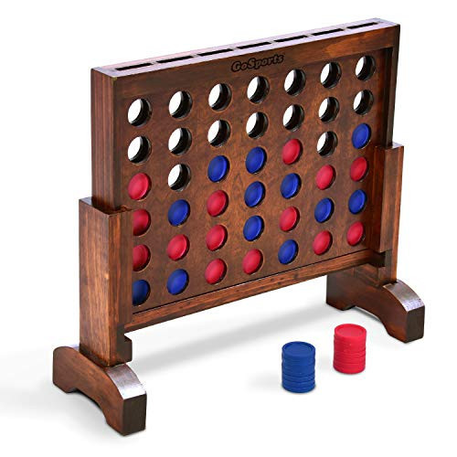 GoSports 1 Foot Width Premium 4 in a Row Game Dark Wood Stain with Connect Coins, Portable Case and Rules | Amazon (US)