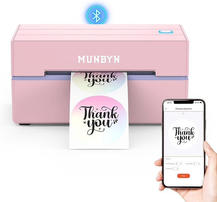 MUNBYN Bluetooth Thermal Label Printer, Wireless 4x6 Shipping Label Printer | Amazon (US)