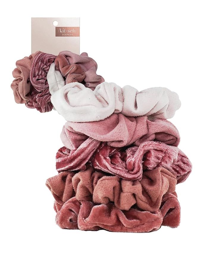 Kitsch Velvet Scrunchies for Women - Hair Scrunchies for Thick Hair | Hair Scrunchies for Girls |... | Amazon (US)