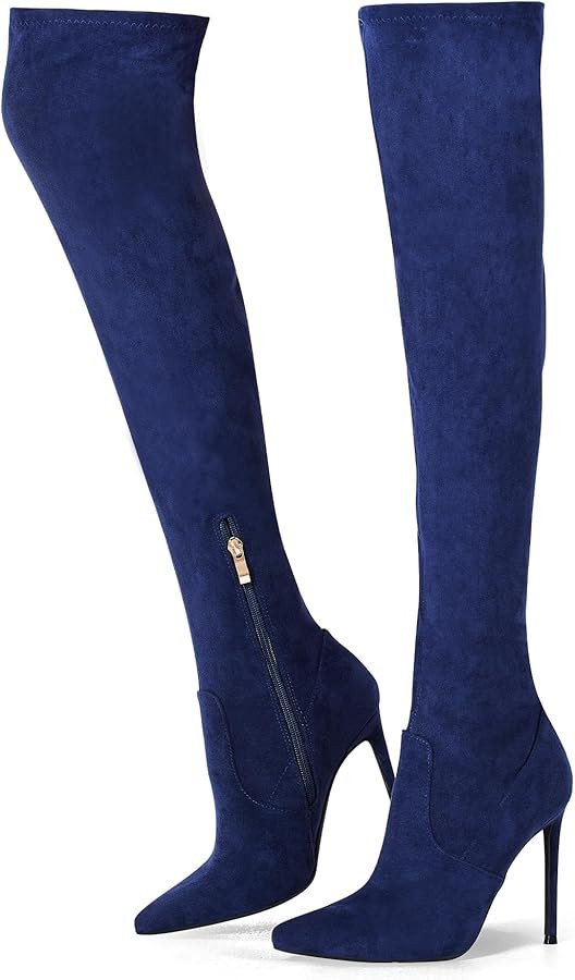 Elisabet Tang Thigh High Boots Over the Knee Boots for Women,Sexy 4.3 inch Stilettos High Heels B... | Amazon (US)