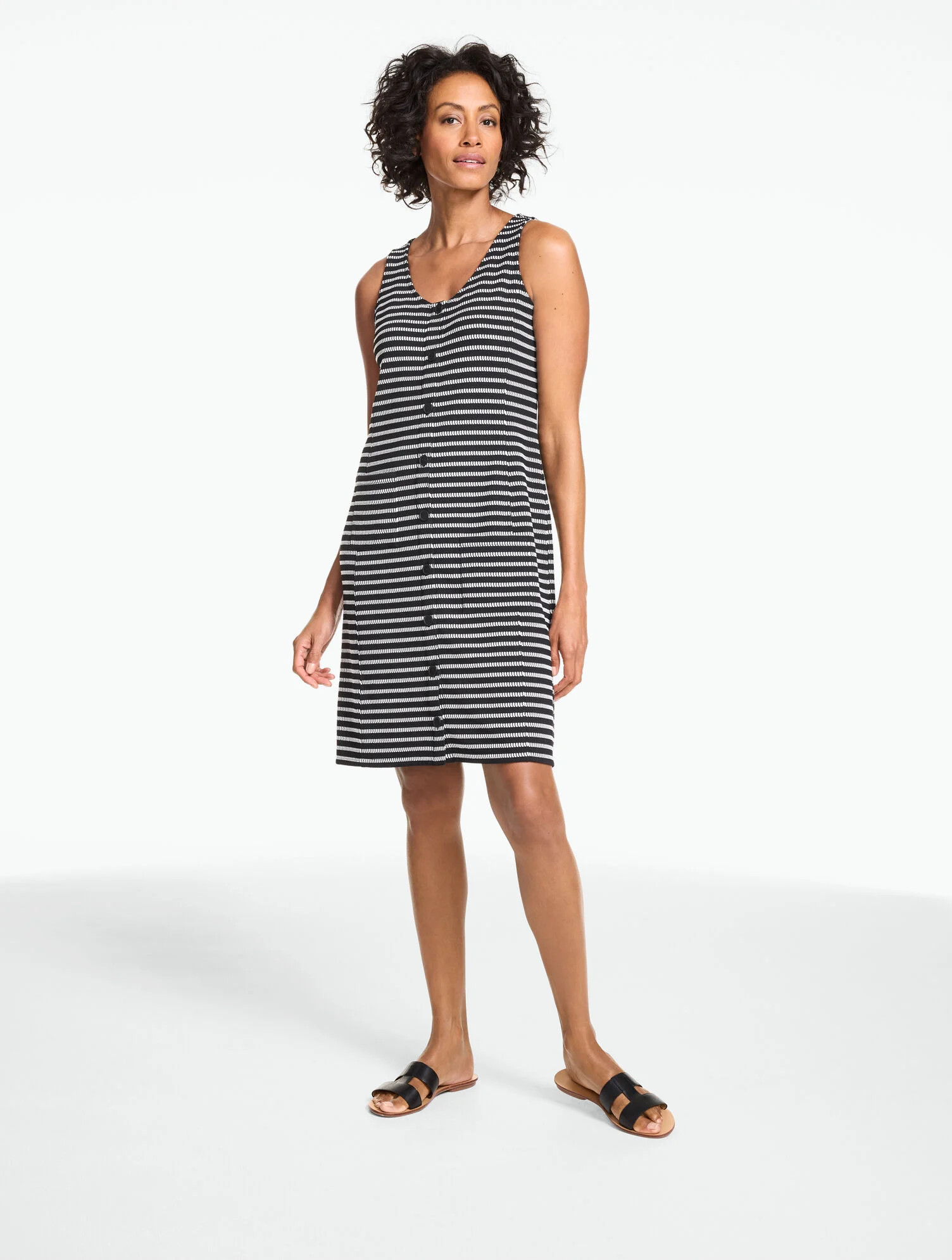 Button Front Dress - Boardwalk Stripe | Talbots