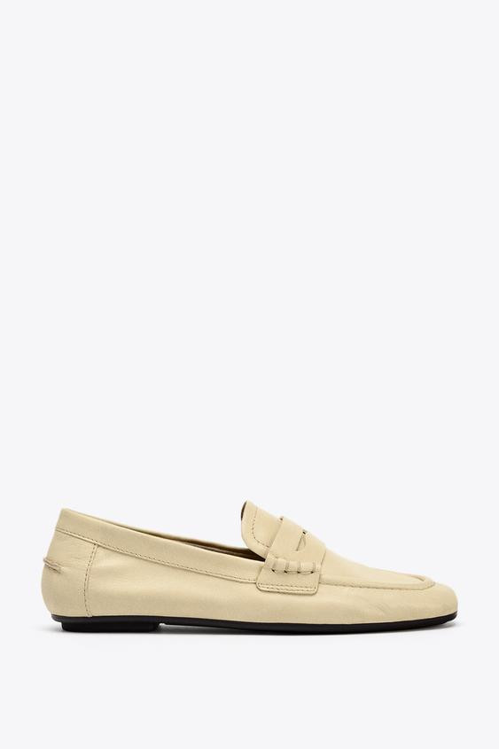 LEATHER PENNY LOAFERS | Zara US