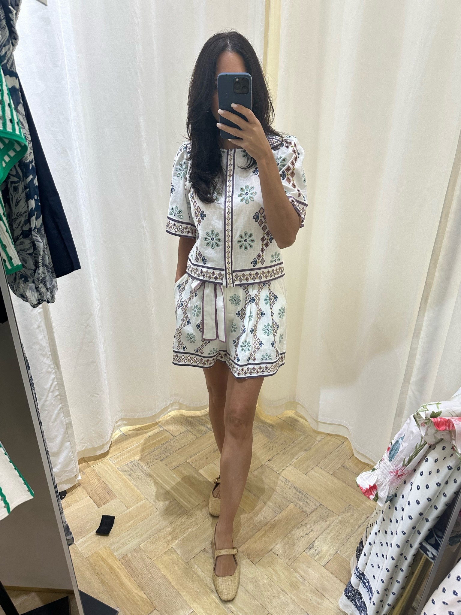 Embroidered two-piece linen set by Christy Lynn.

#LTKOver40 #LTKSeasonal #LTKStyleTip