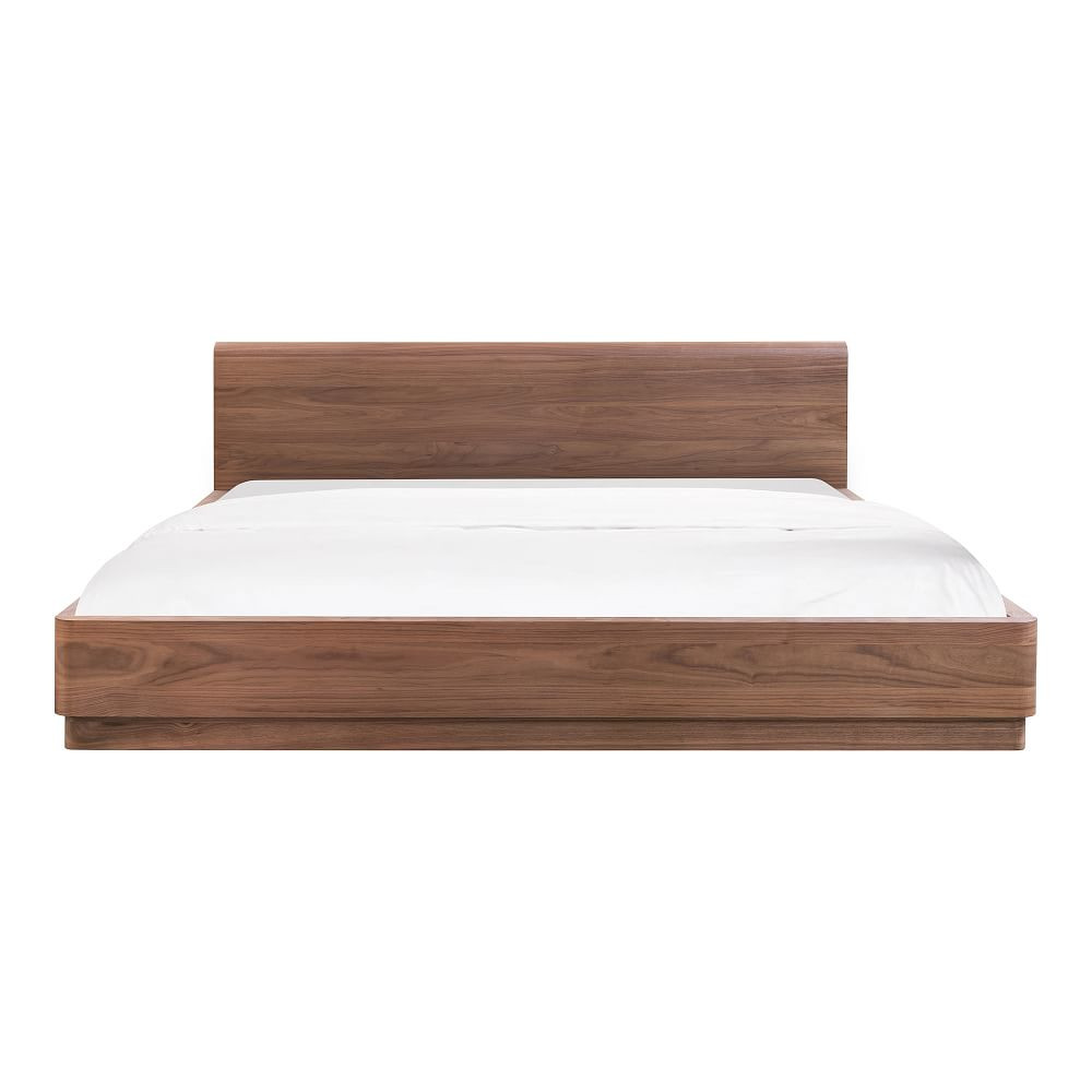 Rina Curved Oak Pedestal Bed | West Elm (US)