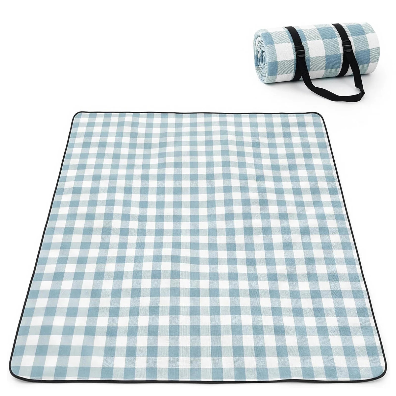 Waterproof Outdoor Picnic Mat, 150 x 200 cm, Blue, Plaid, Acrylic | Wayfair North America