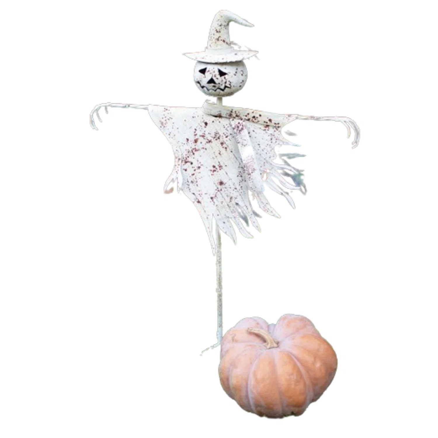 Lenay Rustic White Metal Scarecrow Yard Stake | Wayfair North America