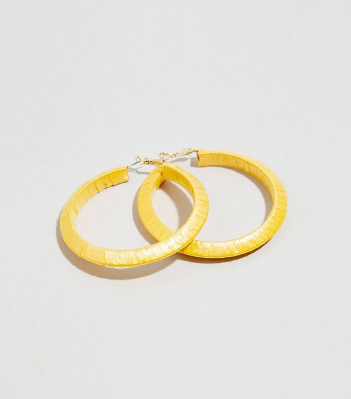 Mustard Slinky Wrapped Hoop Earrings | New Look | New Look (UK)