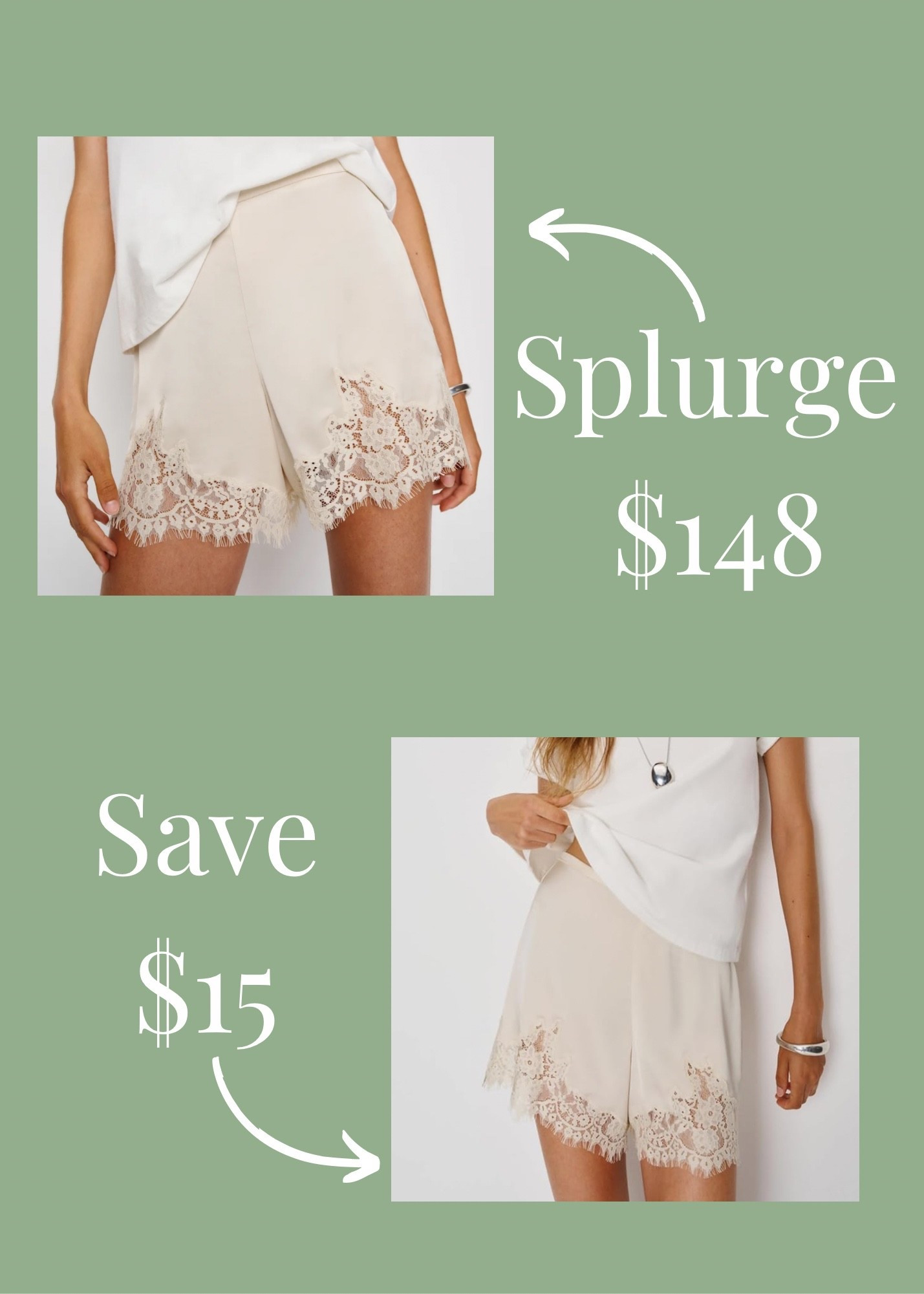 The viral set everyone’s talking about ✨ Reformation’s satin + lace shorts are the ultimate mix of chic + flirty. Love the look but not the price? I’ve found a budget-friendly option that’s just as dreamy.”

#style #fashion #ootd #fallstyle #fallfashion #wardrobestaples #closetessentials #everydaystyle #effortlessstyle #outfitinspo #PinterestOutfits #LTKstyle #LTKfinds #fashiongoals #falloutfits #falltrends #satinshorts #laceshorts #reformationstyle #viraloutfit #affordablefashion #budgetfriendlyfinds #fashionfavorites #splurgeorsteal #saveandsplurge #luxurylookforless #amazonfashionfinds #amazonstyle #trendingoutfit #fashionmusthaves #elevatedbasics #modernstyle #outfitdetails #styleinspo #fallwardrobe #affordablechic #fashiontrends


#LTKStyleTip #LTKFindsUnder50 #LTKFallSale
