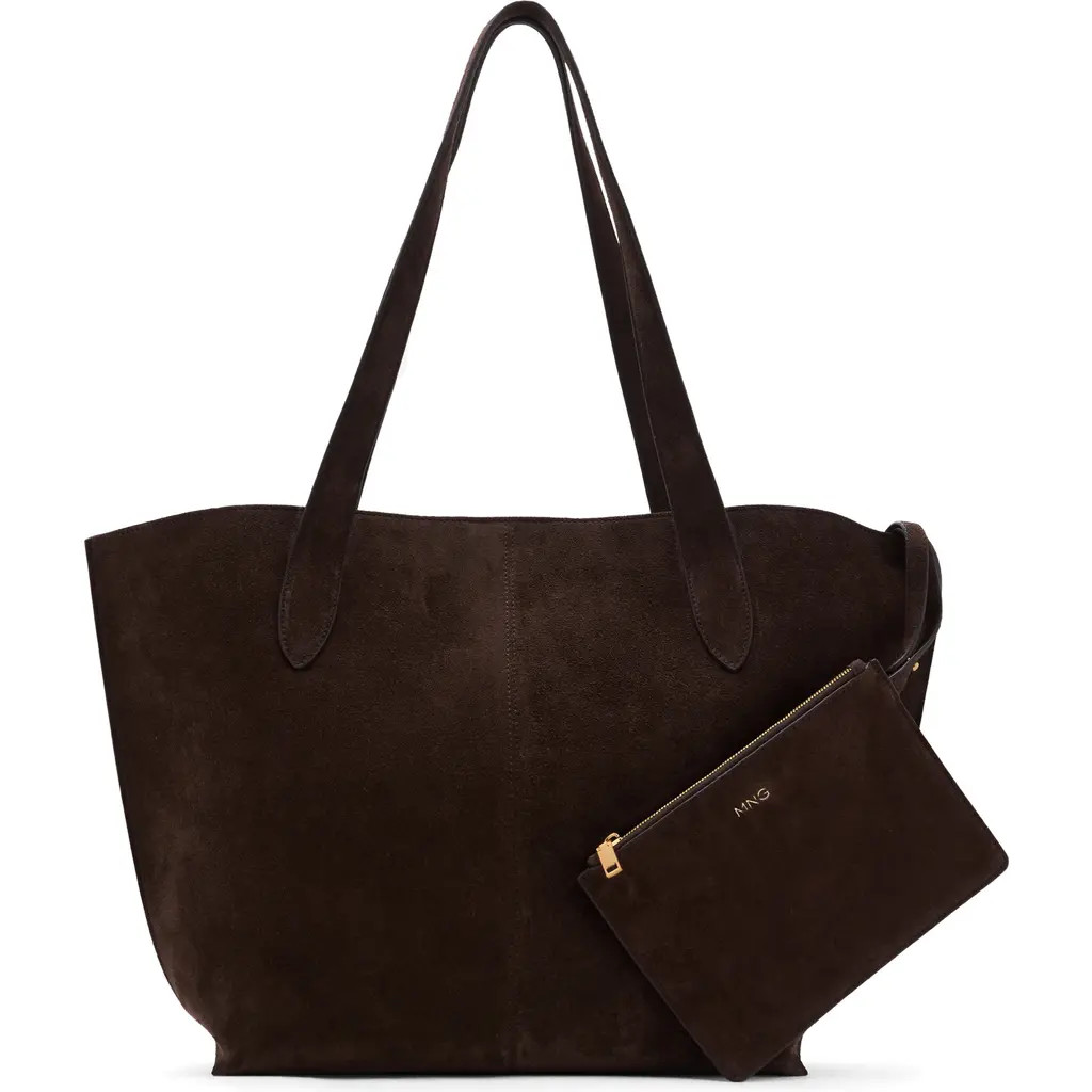 MANGO Suede Shopper Bag in Chocolate at Nordstrom | Nordstrom