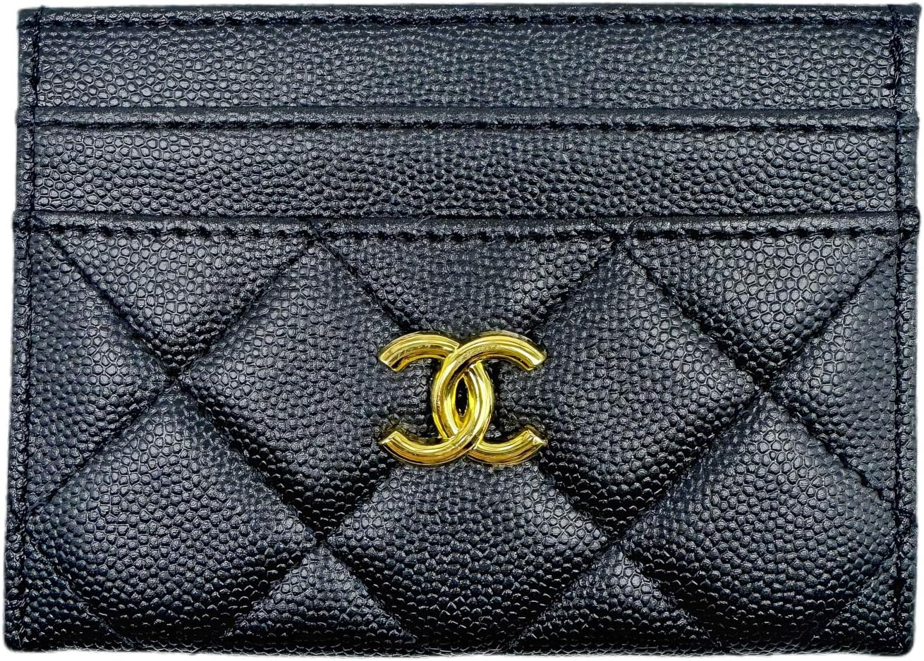 Classic Card Holder, Black Quilted Grain Texture | Amazon (US)