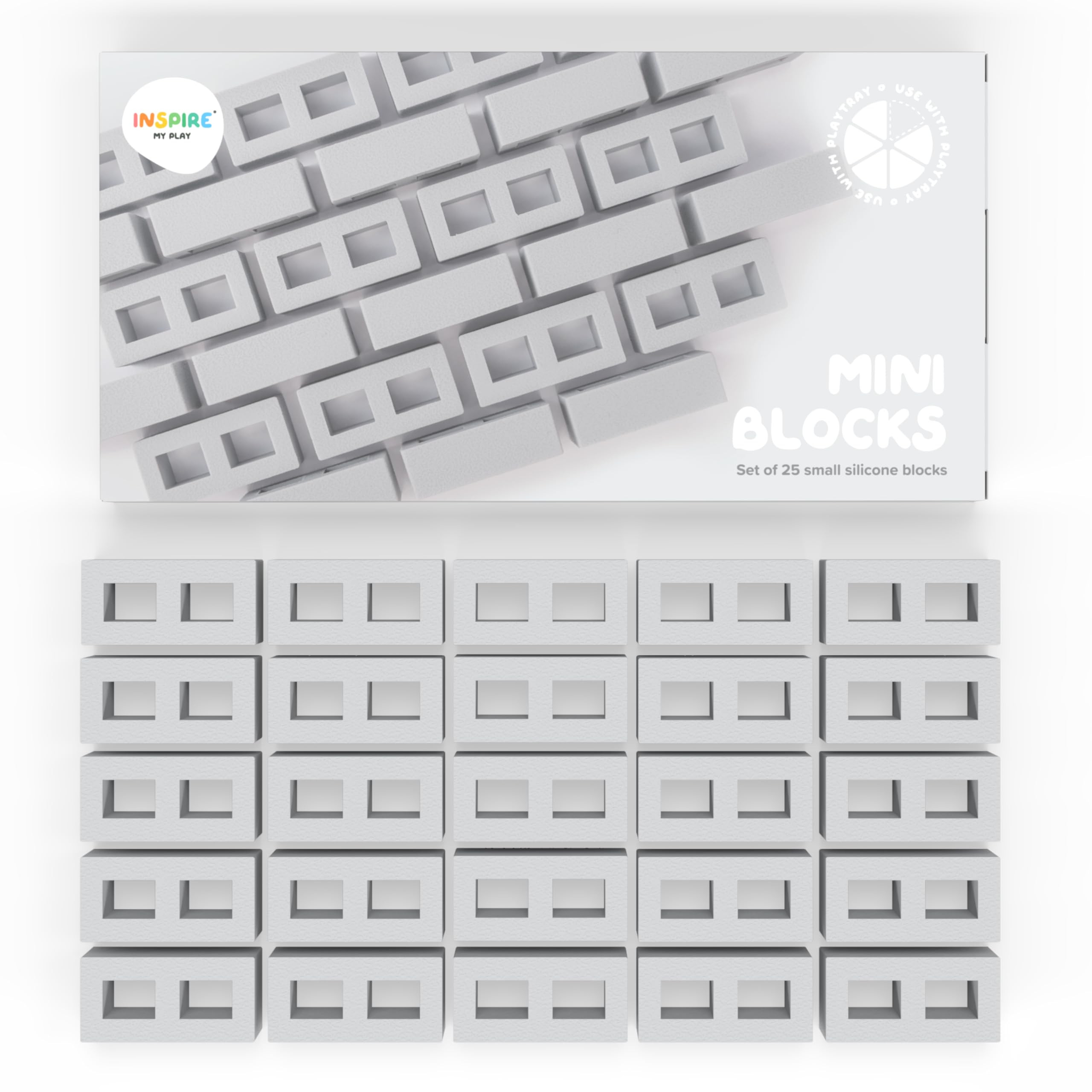 Inspire My Play 25 x Mini Silicone Building Blocks for Sensory and Messy Play - Construction Bin ... | Amazon (US)