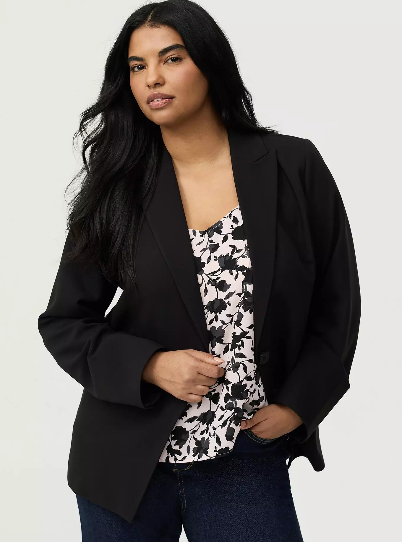 Studio Classic Tailored Twill Blazer | Torrid (US & Canada)
