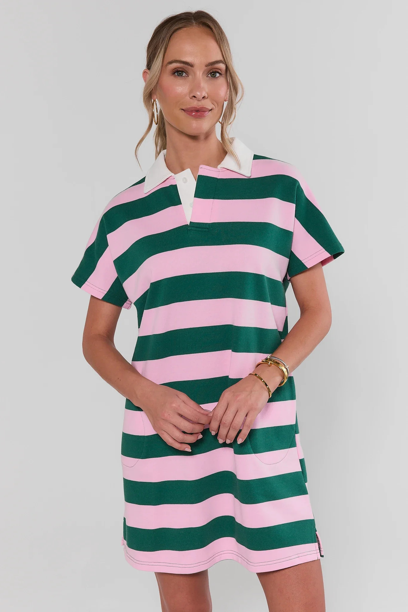 Pink Striped Polo Dress | Avara