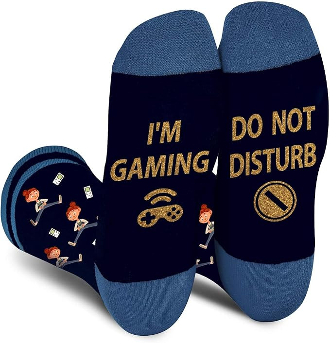 AGRIMONY Do Not Disturb Gaming Funny Socks for Men Women Teen Boys-Fathers Birthday Christmas Gif... | Amazon (US)