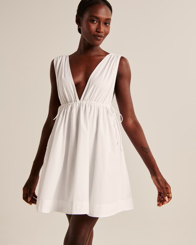 Women's Babydoll Poplin Mini Dress | Women's New Arrivals | Abercrombie.com | Abercrombie & Fitch (US)