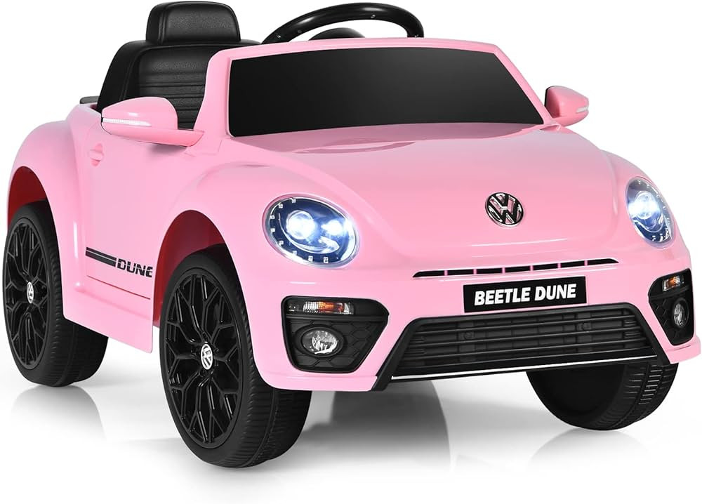 Costzon Ride on Car, 12V Licensed Volkswagen Beetle Battery Powered Vehicle w/Remote Control, Spr... | Amazon (US)