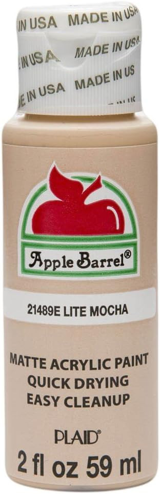 Apple Barrel Acrylic Paint in Assorted Colors (2 oz), 21489, Lite Mocha | Amazon (US)