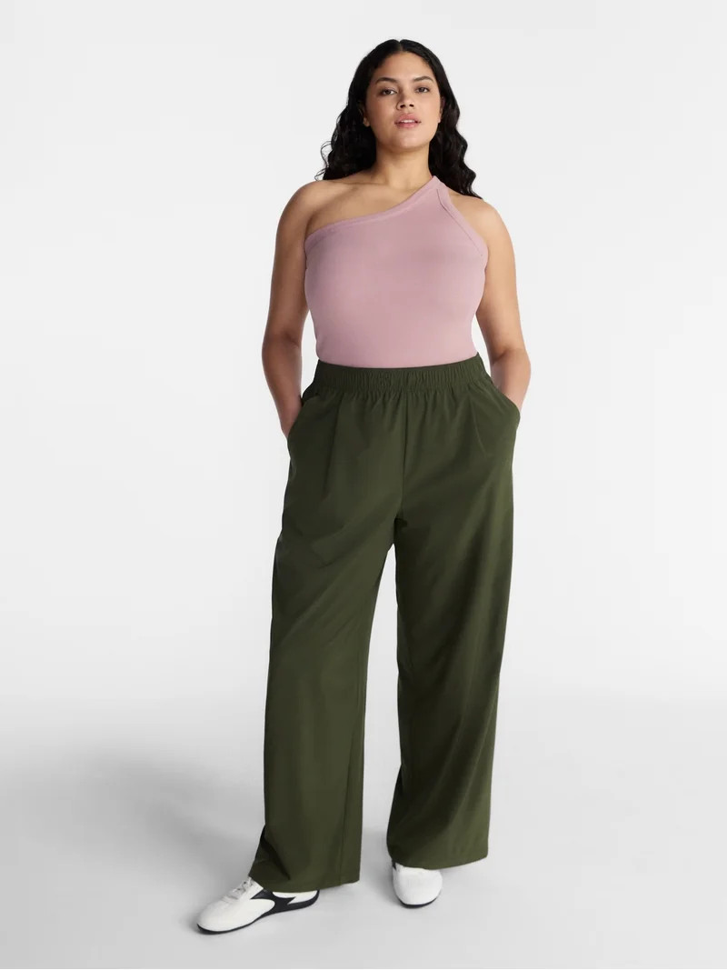 Avia Women's and Women's Plus FeatherStretch Woven Wide Leg Pants, 30'' Inseam, Sizes XS-4X - Wal... | Walmart (US)