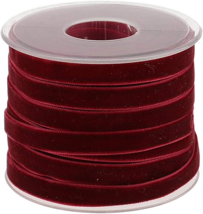 20 Yard 10mm Wide Velvet Ribbon Roll for Crafts Decoration - Wine Red | Amazon (UK)