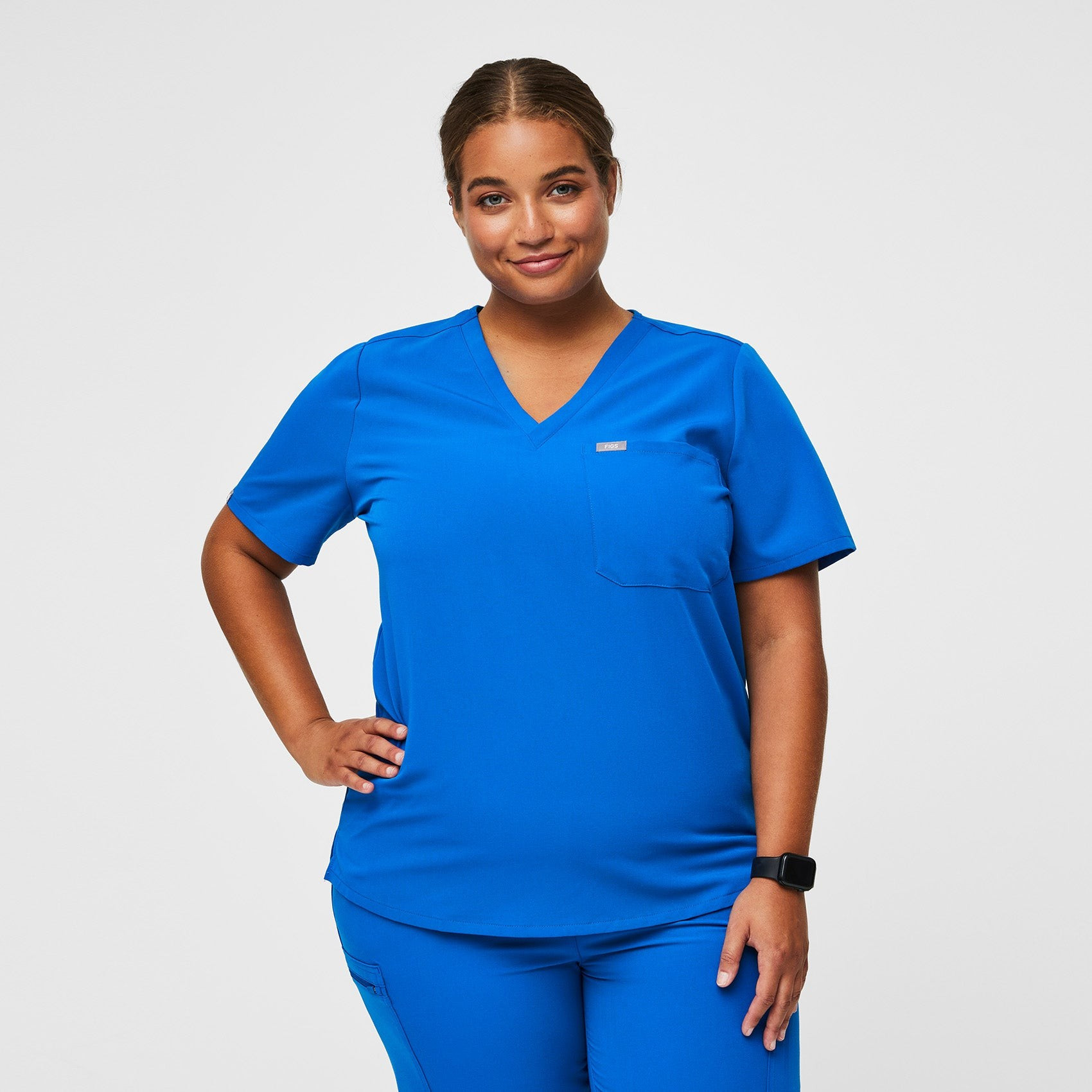 Women's Catarina One-Pocket Scrub Top - Royal Blue · FIGS | FIGS