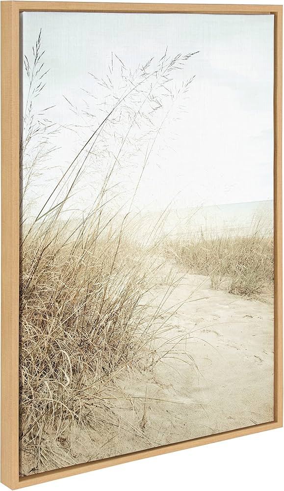 Kate and Laurel Sylvie Beach Grasses Framed Canvas Wall Art by Emiko and Mark Franzen of F2Images... | Amazon (US)