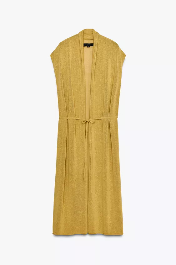 Sleeveless linen vest. Self-tie closure. | Zara US