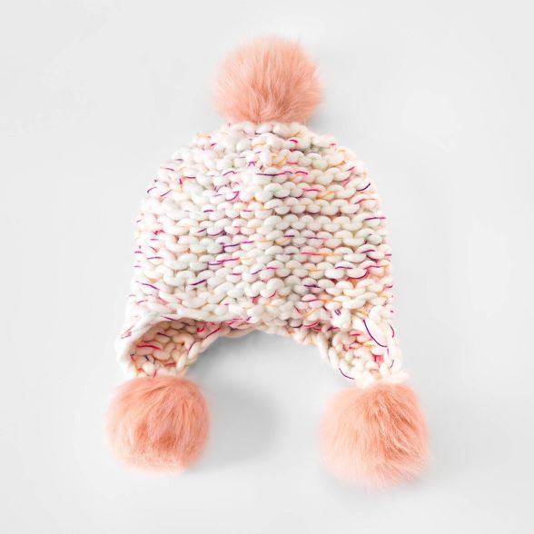 Girls' Handknit Hat - Cat & Jack™ Cream | Target