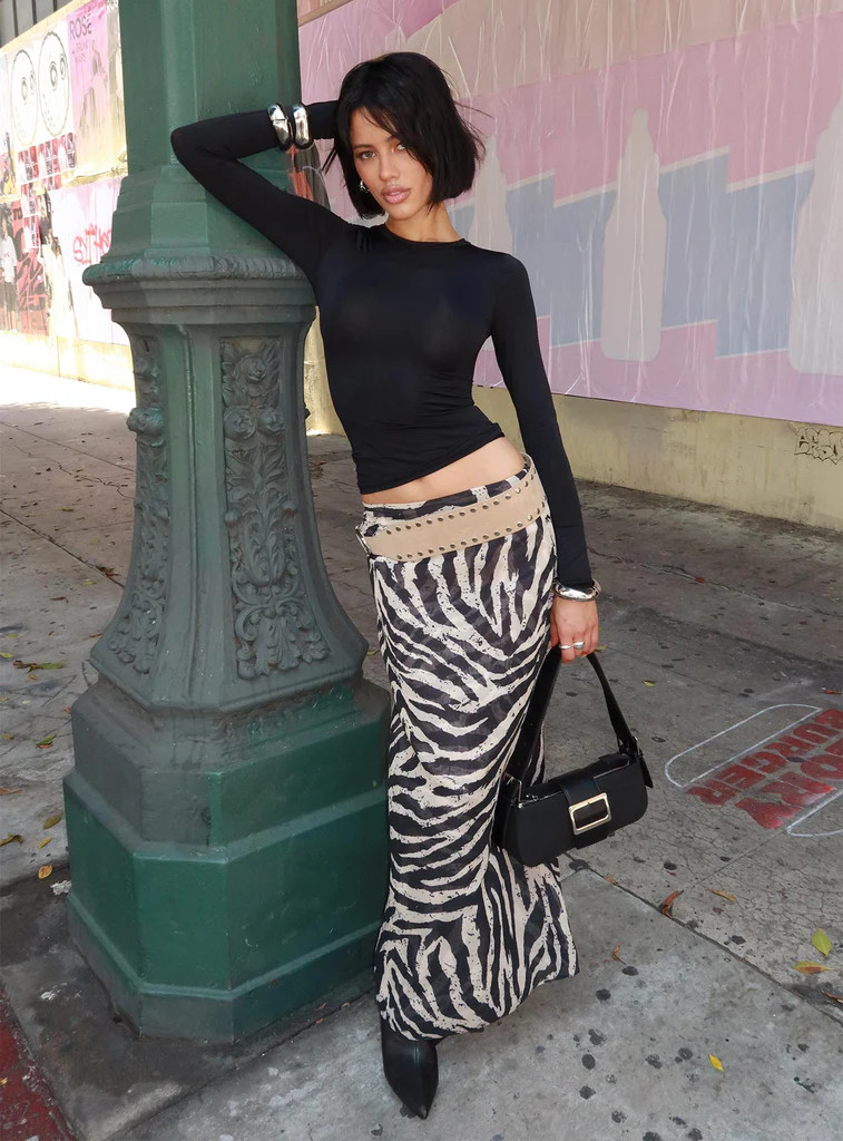 Eleganza Maxi Skirt Zebra | Princess Polly US